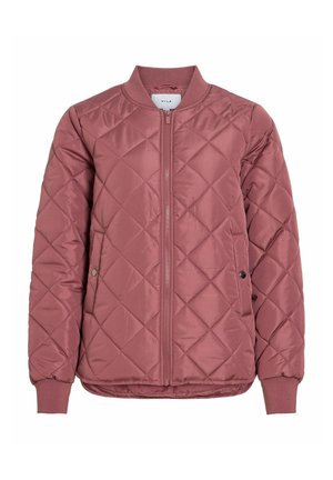 VILA, QUILTED JACKET VITATE ZIPPER - Bombera - rose brown