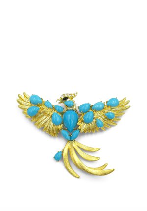 HEBE JEWELS, RISING PHOENIX - Brosche - gold türkis