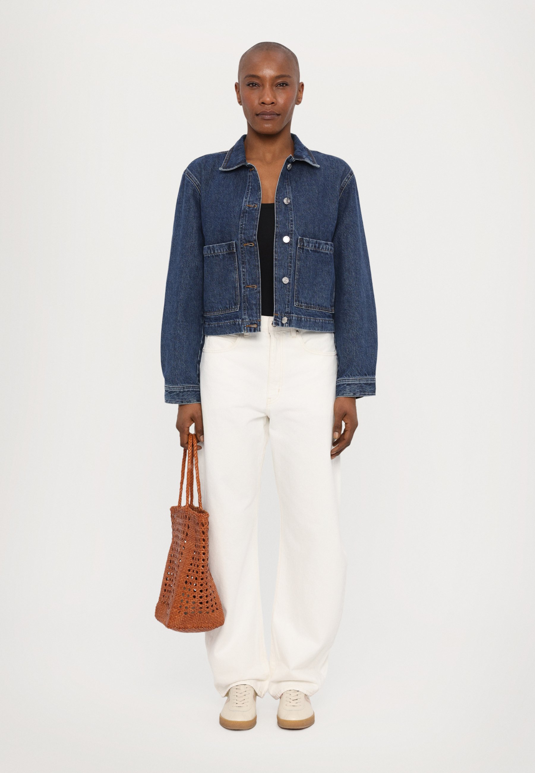 デニム・ジーパン FRAME Woman Jeans White LSBL728 AU NATURAL FRAME THE BUBBLE - Relaxed fit jeans - au natural clean