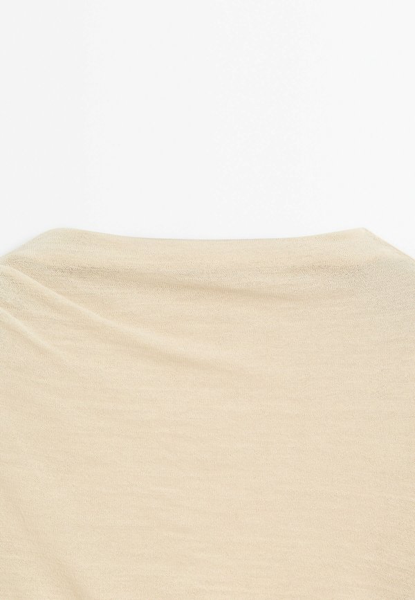 WITH GATHERED DETAIL - Long sleeved top - beige2