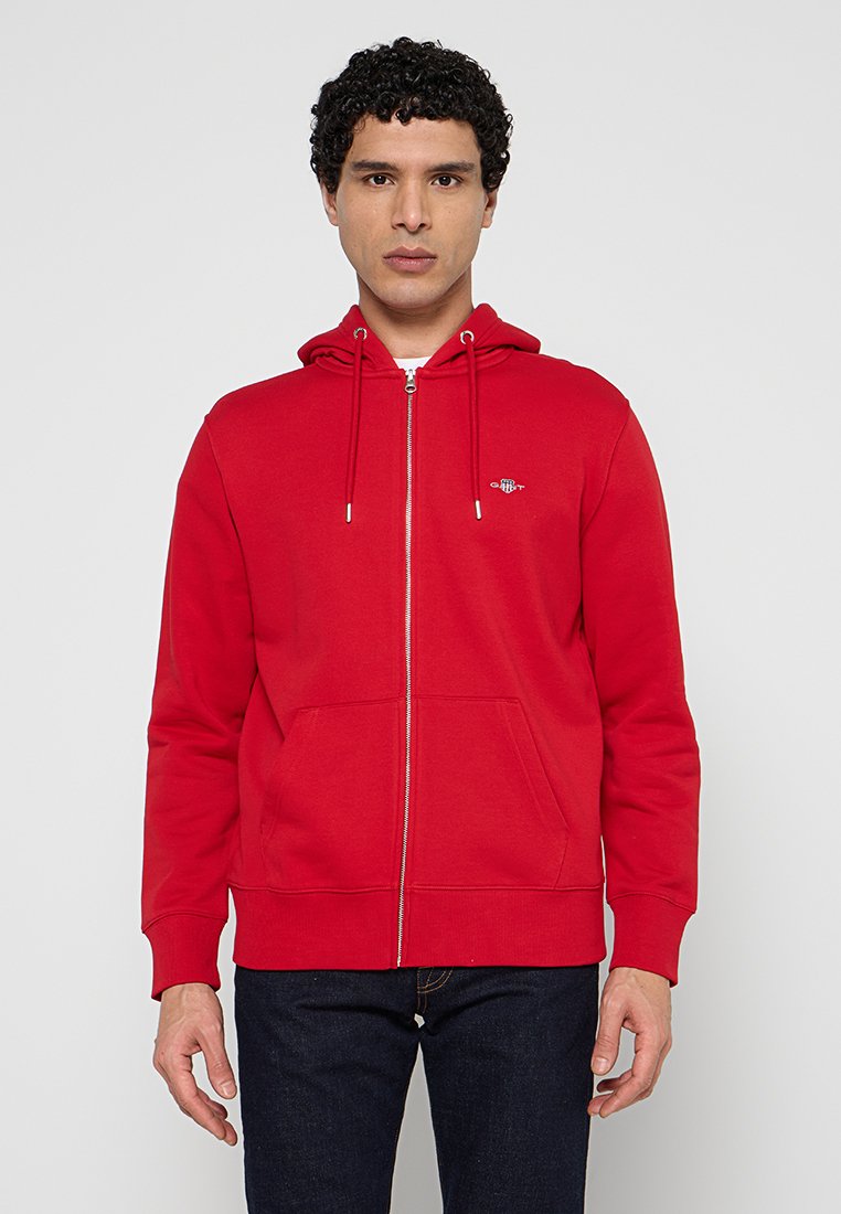 Gant Sweater met rits rood