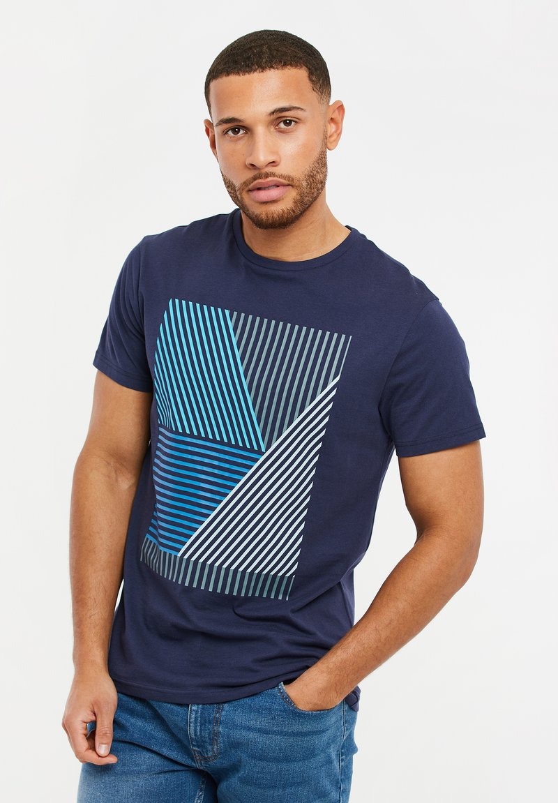 Threadbare THBEARN Tshirt imprimé navy/bleu ZALANDO.FR