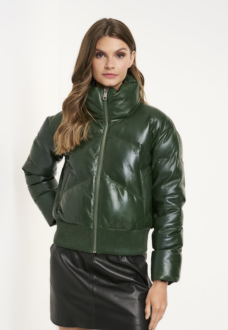 OCHNIK Leren jas groen OCHNIK Leren jas groen