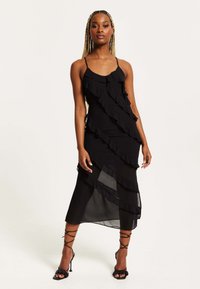 Liquorish DIAGONAL FRILL  - Cocktail dress / Party dress - black