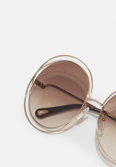 CHLOÉ CARLINA OVERSIZED ROUND METAL SUNGLASSES - Sonnenbrille - gold-coloured/brown
