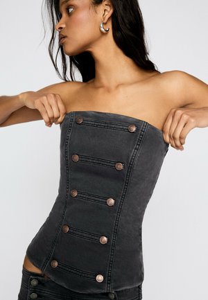 Bershka, Débardeur - dark grey