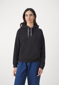 Tommy Jeans LOGO DRAWCORD HOODIE - Felpa - black