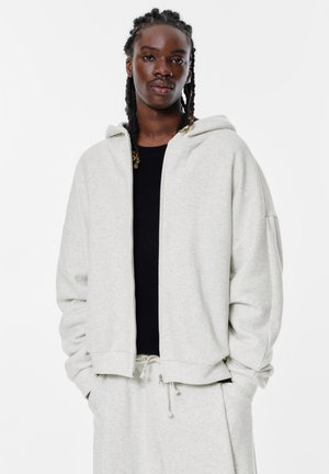 PLEATED - Felpa con zip - light grey