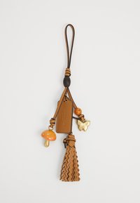 MUSHROOM HERITAGE LEATHER BAG CHARM - Keyring - honey brown