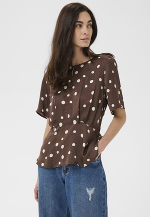 Culture, CUDOTTY BERNA BLOUSE - Blouse - brown whitecap dot