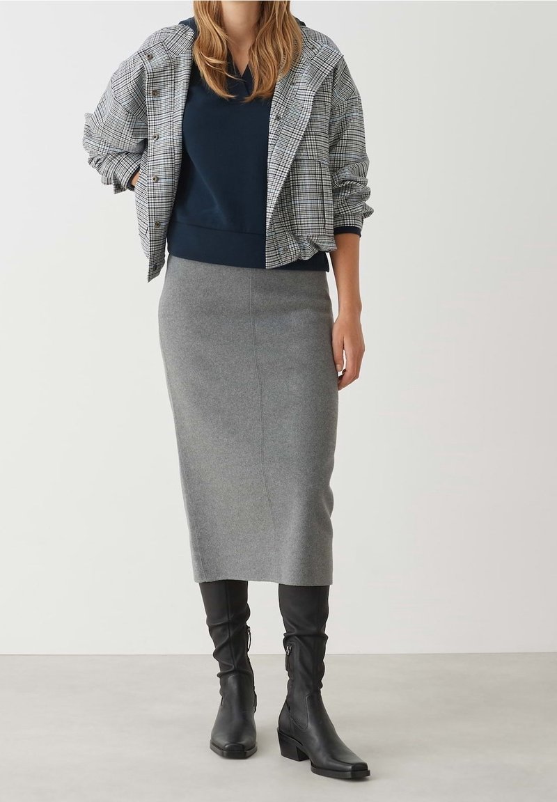 Pencil Skirt Grey Skirt Cropped Grey Check Textured Mini Skirt Matalan