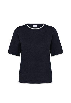 Saint Tropez, MILASZ CONTRAST STRIPE SHORT SLEEVE - Trükipildiga T-särk - nightsky ice contrast