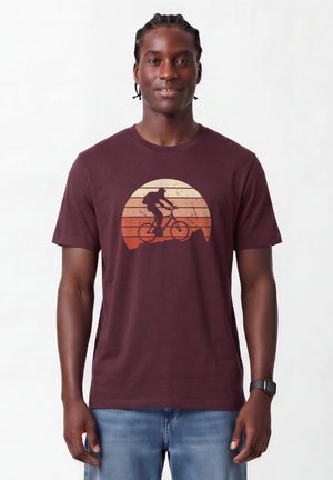 watapparel, MOUNTAINBIKE SILHOUETTE UNISEX - Print T-shirt - red brown