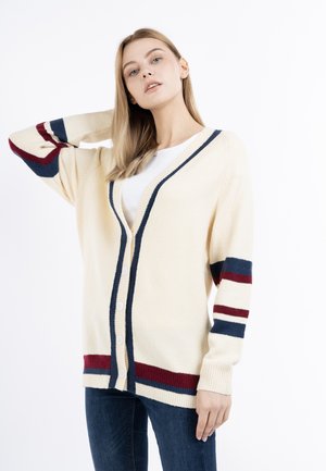 DreiMaster, DREIMASTER STRICKJACKE MIT KNÖPFEN - Strickjacke - wollweiss mehrfarbig