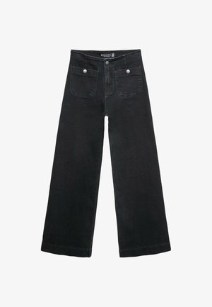 Stradivarius, D77 MINIMALIST JEANS WITH POCKETS - Džínsy voľného strihu - mottled black