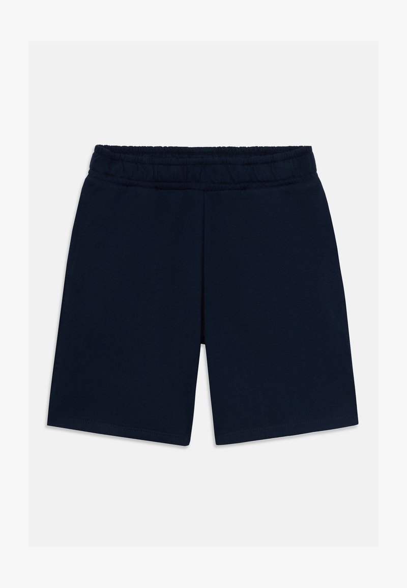 Mornarsko modne kratke hlače iz mehkega materiala, z elastičnim pasom. Gladka tekstura, dolžina do kolen, brez vidnih žepov ali okraskov.