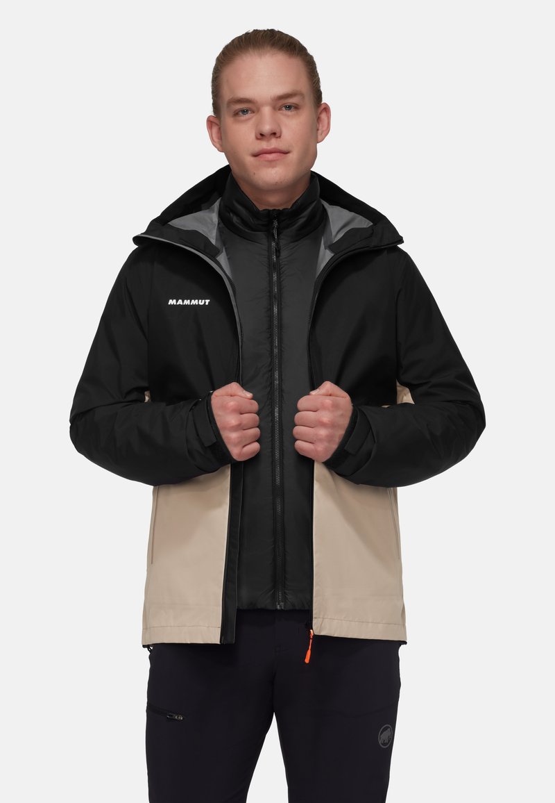 Mammut LIGHT 3IN1 HOODED - Giacca hard shell - savannah black
