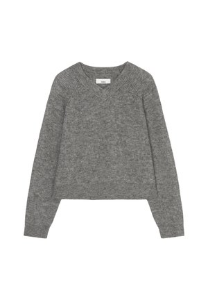 Marc O'Polo DENIM, V-NECK RAGLAN - Striktrøje - dark shadow melange