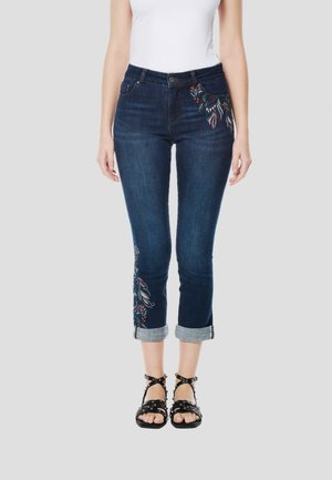 CROPPED  PUSHUP  - Vaqueros slim fit - azul osc   dark blue