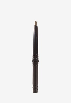 Crayon mécanique noir au design épuré, avec une pointe rectangulaire fine, une prise texturée à la base et un corps en plastique lisse.