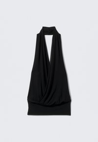 DRAPED HALTER  - Top - black