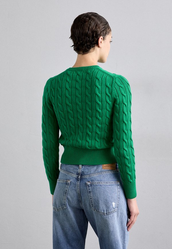 CABLE KNIT COTTON CREWNECK CARDIGAN - Cardigan - billiard2