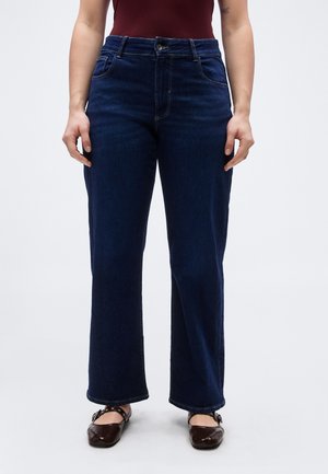 CARJULIA - Wide Leg - dark blue denim