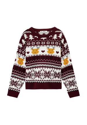 Koton, CHRISTMAS SWEATER - Strickpullover - bordeaux