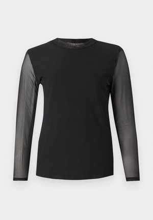 ONLY, ONLERICA MESH L/S TOP JRS NOOS - Top s dlhým rukávom - black