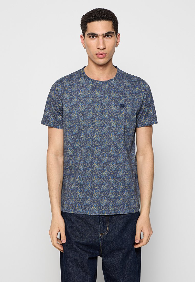 ETRO T-shirt print donkerblauw