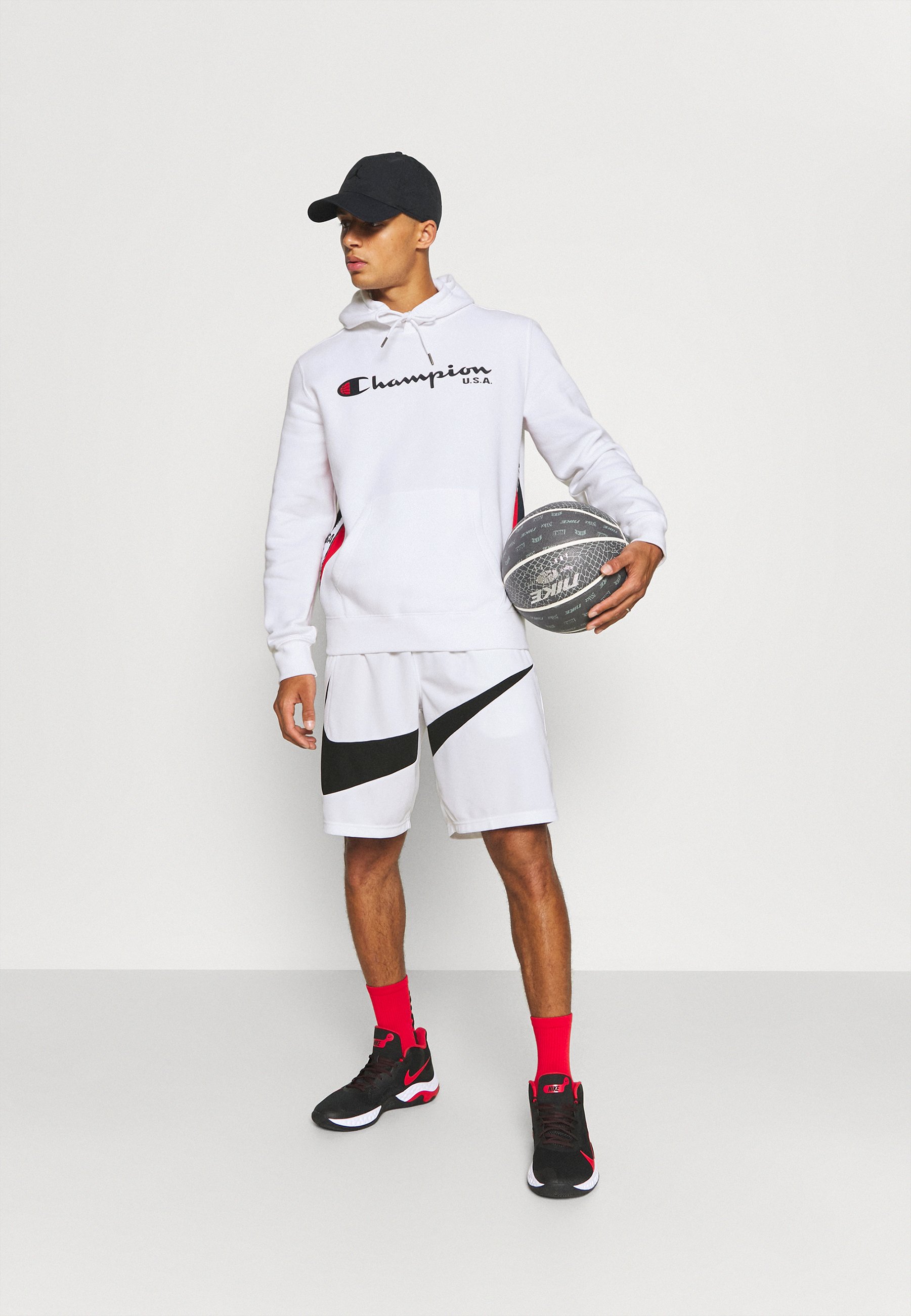 Champion OFF COURT HOODED - Jersey con capucha - white/dark blue/blanco -  Zalando.es