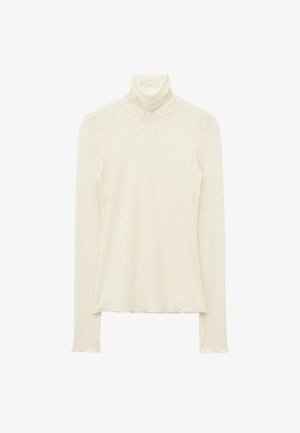 & OTHER STORIES, & OTHER STORIES LACE TURTLENECK TOP - T-shirt à manches longues - white