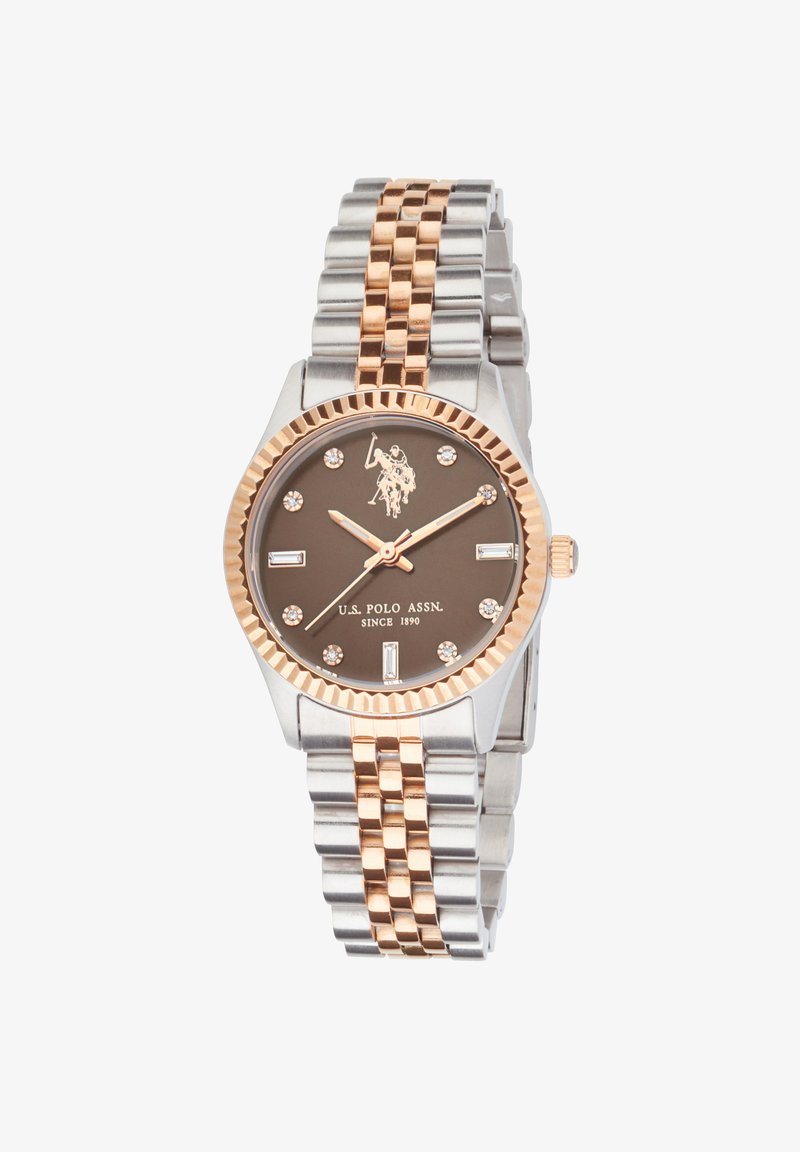 U.S. Polo Assn. Orologio - silver rose gold tone brown