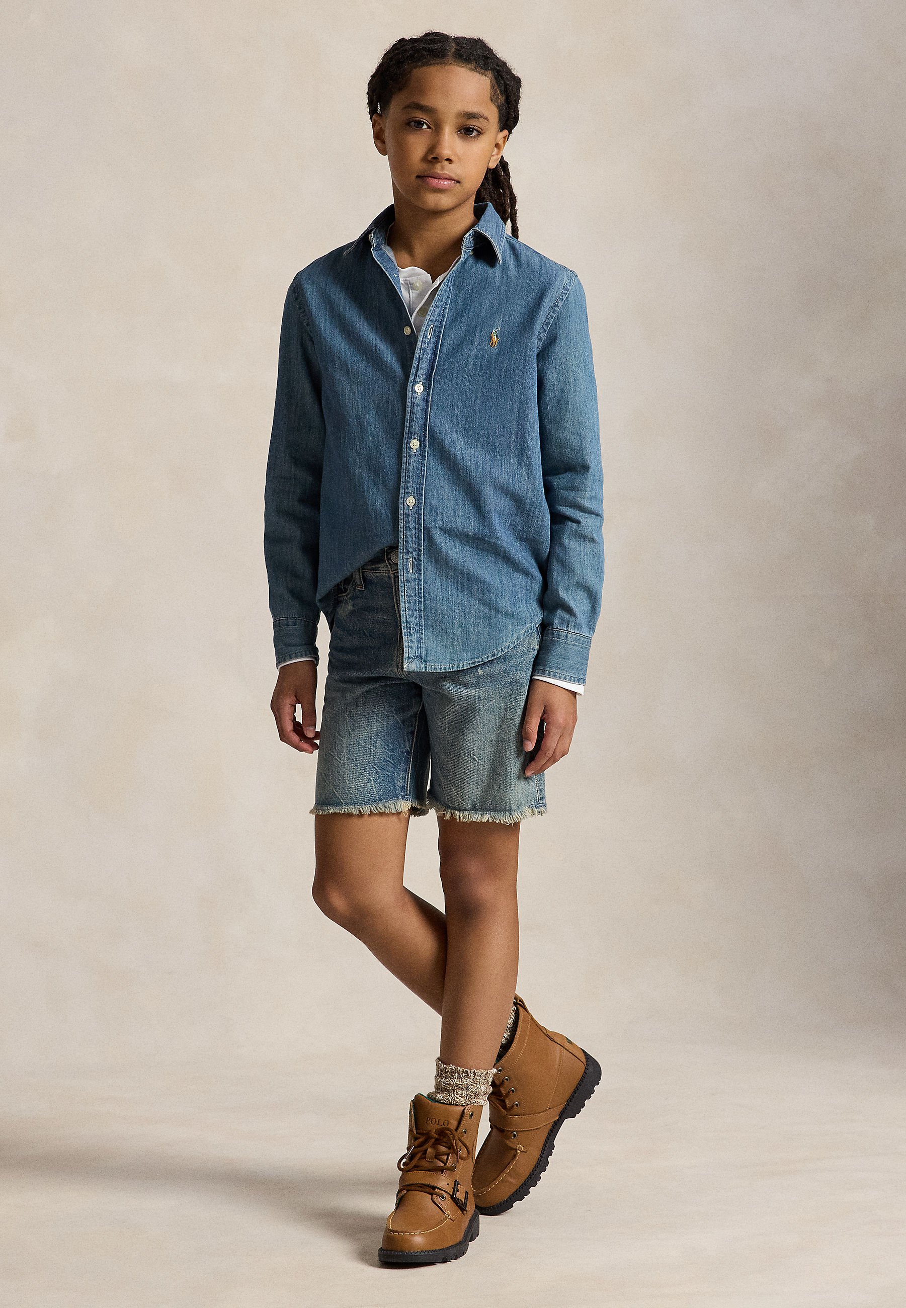 Polo Ralph Lauren COTTON CHAMBRAY SHIRT 7-14Y - Shirt - dark blue