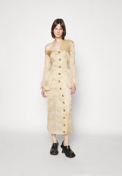 A.W.A.K.E. MODE OFF SHOULDER ORGANDY WITH POCKETS - Cocktail dress / Party dress - beige