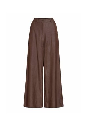 VILA, WIDE LEG HOSE VIOFALA HIGH WAIST - Pantalon classique - coffee bean