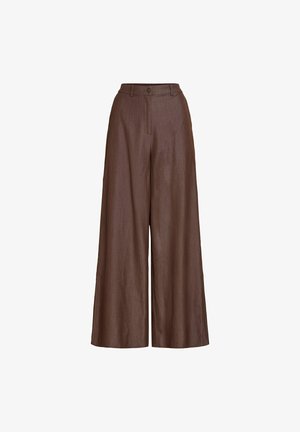 VILA, WIDE LEG HOSE VIOFALA HIGH WAIST - Nohavice - coffee bean