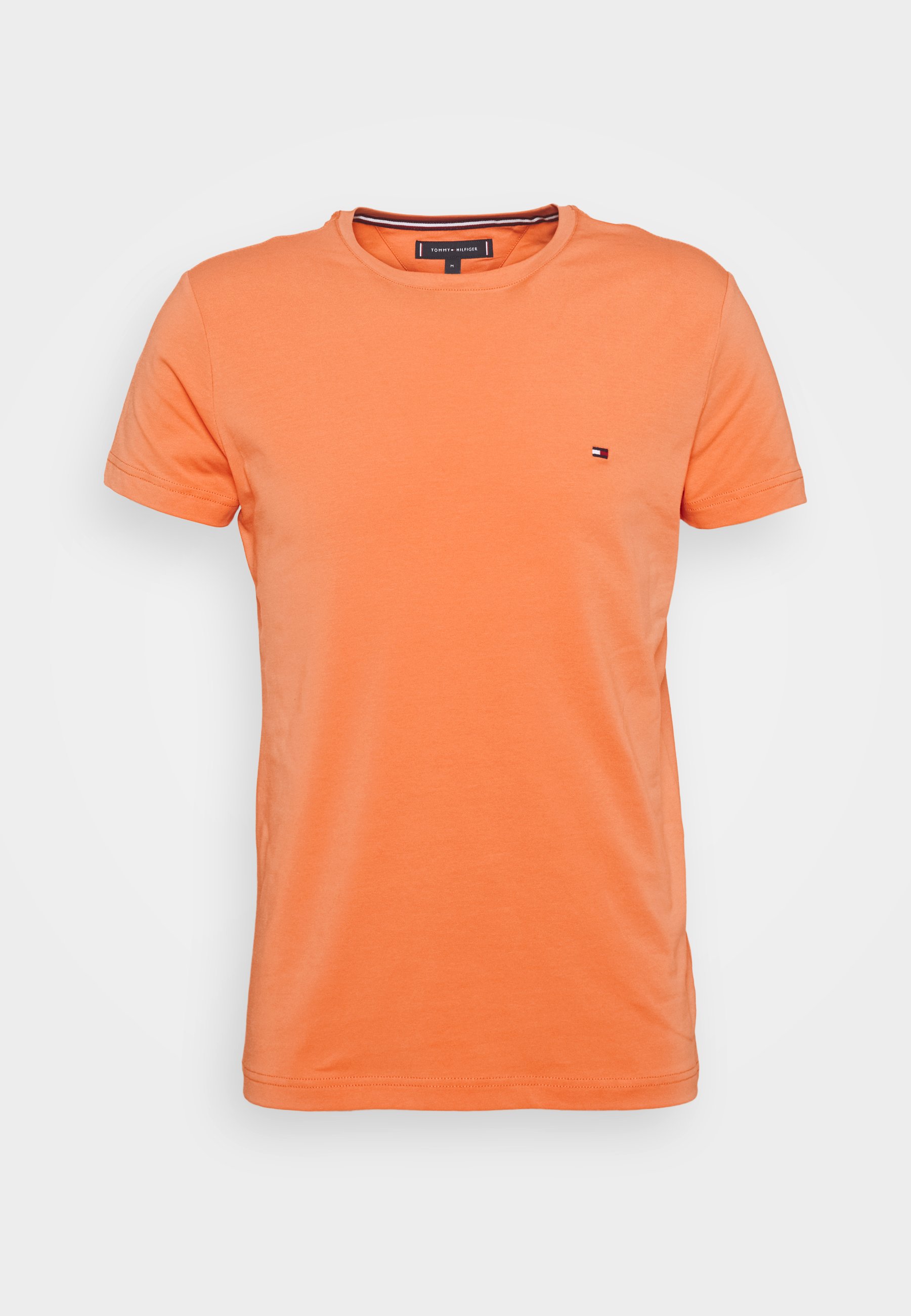 Tommy Hilfiger STRETCH SLIM FIT TEE - Basic T-shirt - summer sunset/orange  - Zalando.ie