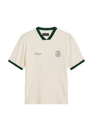 Marc O'Polo MOP CLUB '67 FOOTBALL TRICOT SHIRT, RIB - Μπλουζάκι με στάμπα - white