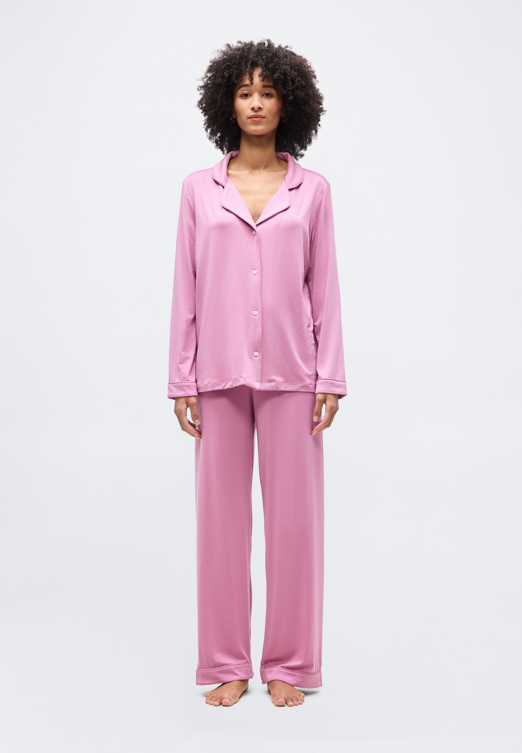 Desmond & Dempsey LONG - Conjunto de pijama - plain blossom/rosa