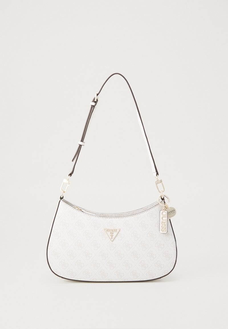 Guess NOELLE GIRLFRIEND SATCHEL - Borsa a mano - latte logo/brown Guess NOELLE GIRLFRIEND SATCHEL - Borsa a mano - latte logo/brown