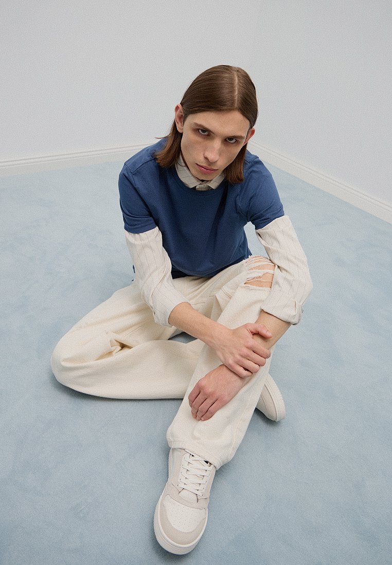 AllSaints T-shirt basic donkerblauw