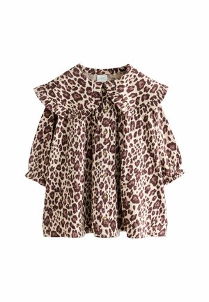Next, LONG SLEEVE COLLAR DRESS - Skjortekjole - leopard