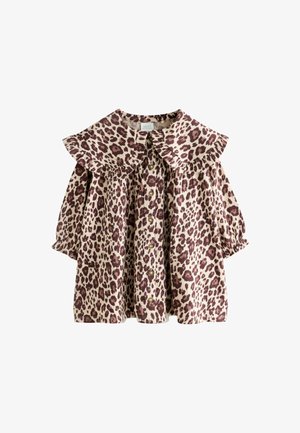 Next, LONG SLEEVE COLLAR DRESS - Shirt dress - leopard
