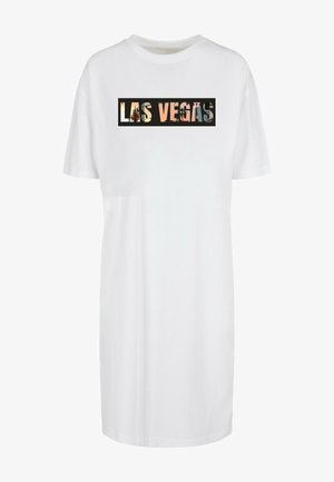 Merchcode, LAS SLIT TEE - Džersejové šaty - white