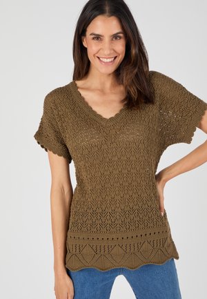 Damart POINTELLE    - T-shirt con stampa - olive