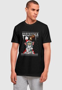 ABSOLUTE CULT - TOM AND JERRY - FAIR ISLE - T-shirt imprimé - black Image miniature 1