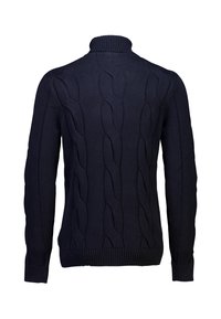 Lindbergh MEGA CABLE ROLL-NECK - Stickad tröja - navy
