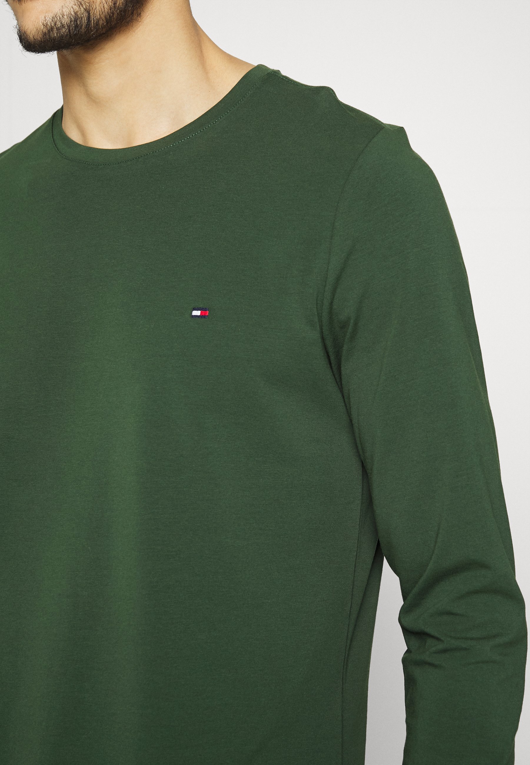 Tommy Hilfiger STRETCH SLIM FIT LONG SLEEVE TEE - Long sleeved top -  national forest/dark green - Zalando.ie
