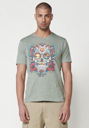 SHORT-SLEEVED - Camiseta estampada - kaki khaki